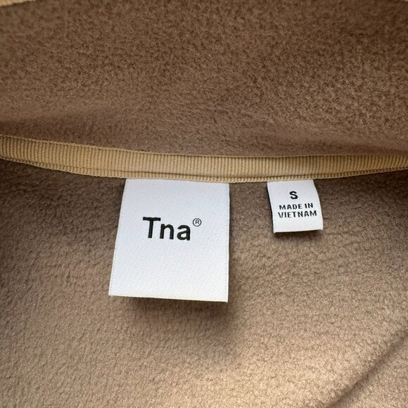 Aritzia TNA Sno Polar Quarter Zip Pullover Fleece Jacket Taupe Contrast Small - Picture 5 of 11
